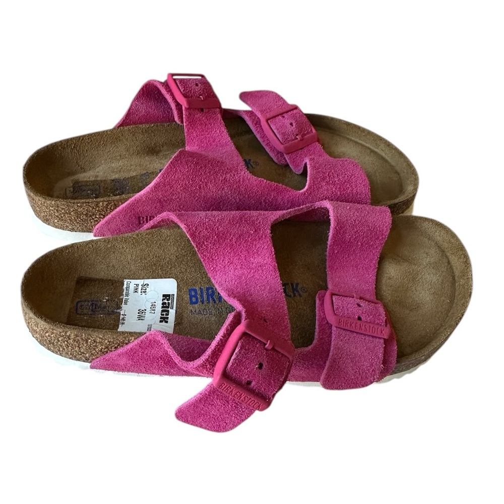 Birkenstock Arizona Soft Footbed Sandals Fuchsia Tulip Pink Brand New 36 - Picture 3 of 6